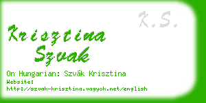 krisztina szvak business card